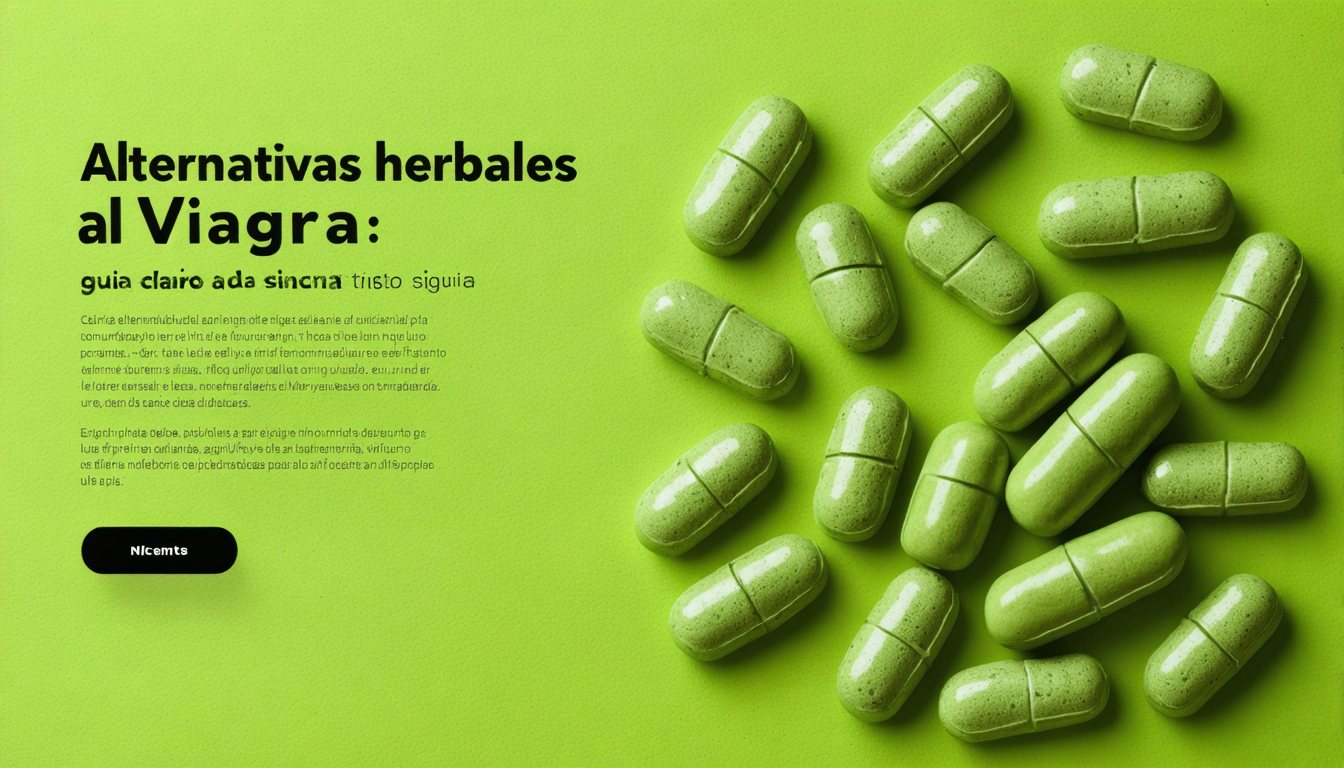 Ilustración médica sobre alternativas herbales al Viagra y opciones seguras para la salud sexual masculina